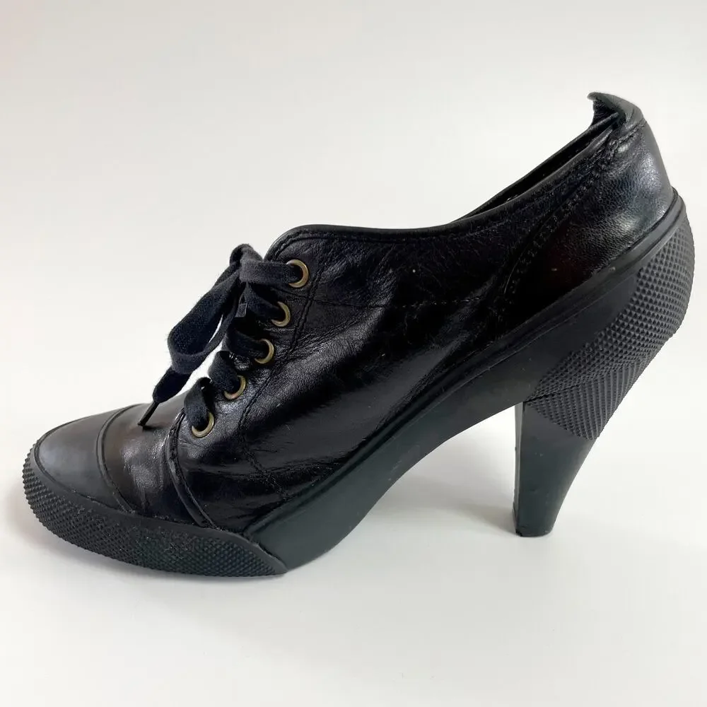 Vintage 90s Y2K DKNY Sneaker Heels‎ Sz 8.5 Utility Chic Urban Minimalist Cyber
